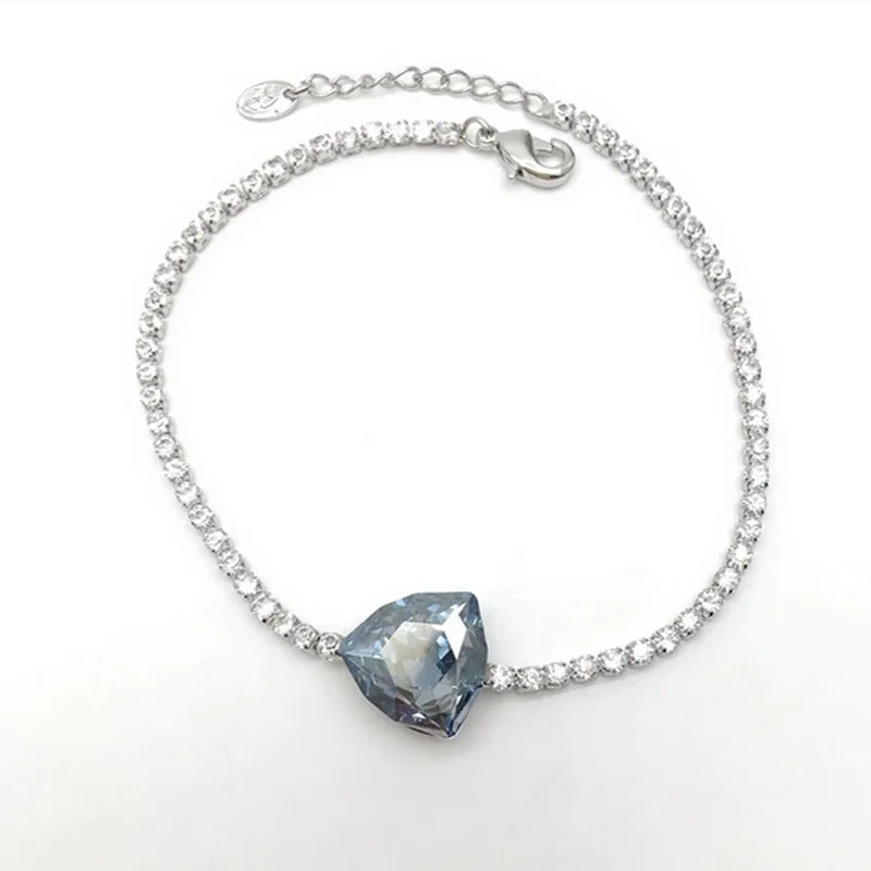 Rhinestone Chains Bracelet Triangle Stone Crystal Women Party