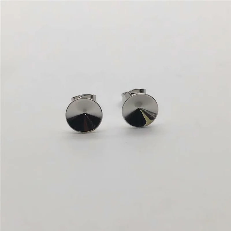 Rivoli Stud Earrings 925 Copper Settings 8-14mm