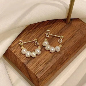 Temperament Pearl Earrings, 925 Silver Needle, Personality Wedding