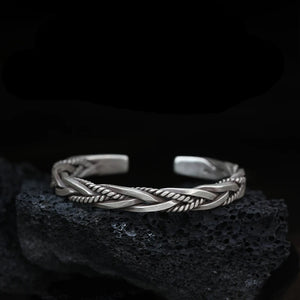 Mtel Twisted Woven Bracelet for Man Neutral Retro Thai Unique Couple Opening Bra