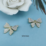 10PCS Pearl/Rhinestone Butterfly Charms Alloy Insect Pendants