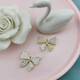 10PCS Pearl/Rhinestone Butterfly Charms Alloy Insect Pendants