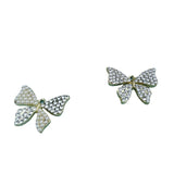 10PCS Pearl/Rhinestone Butterfly Charms Alloy Insect Pendants
