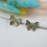 10PCS Pearl/Rhinestone Butterfly Charms Alloy Insect Pendants