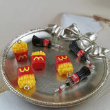 10Pcs 3D French Fries Cola Bottle Resin Food Charms For Jewelry Making