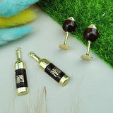 10Pcs Red Wine Glass Charms for DIY Jewelry Making