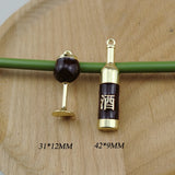 10Pcs Red Wine Glass Charms for DIY Jewelry Making
