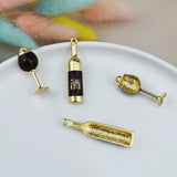 10Pcs Red Wine Glass Charms for DIY Jewelry Making