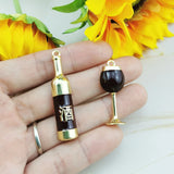 10Pcs Red Wine Glass Charms for DIY Jewelry Making