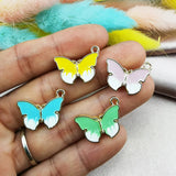 10pcs Colorful Butterfly Charms Pendant Enamel Metal Small DIY Jewelry Making