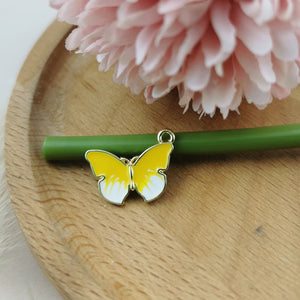 10pcs Colorful Butterfly Charms Pendant Enamel Metal Small DIY Jewelry Making