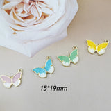 10pcs Colorful Butterfly Charms Pendant Enamel Metal Small DIY Jewelry Making