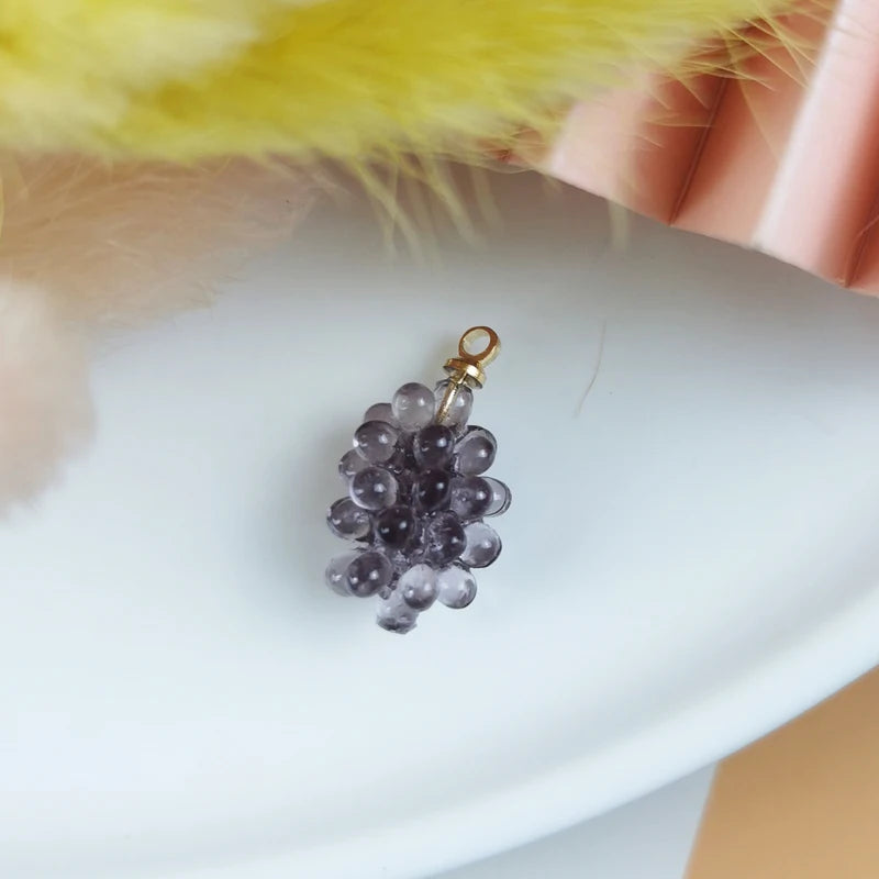 10pcs 3D Grapes Charms Jewelry Making Bunch Of Grapes Pendants DIY