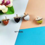 10pcs Enamel Nuts Metal Charms Earring Pendant DIY Keychain Bracelet Alloy