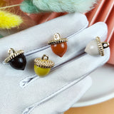 10pcs Enamel Nuts Metal Charms Earring Pendant DIY Keychain Bracelet Alloy