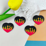 10pcs Fire Heart Acrylic Charms for Earring Keychains DIY Pendants