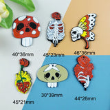 10pcs Acrylic Heart Growth Rose Hand Charms for DIY Jewelry Making Craft