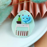 10pcs Cute 3D Animals Acrylic Charms for Keychains DIY Cat Alpaca Pendants
