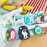 10pcs Cute 3D Animals Acrylic Charms for Keychains DIY Cat Alpaca Pendants