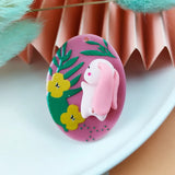 10pcs Cute 3D Animals Acrylic Charms for Keychains DIY Cat Alpaca Pendants