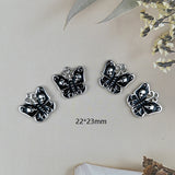 10pcs Butterfly Skeleton Charms Enamel Halloween Pendant Earrings Jewelry DIY