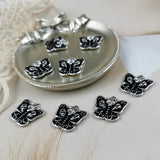 10pcs Butterfly Skeleton Charms Enamel Halloween Pendant Earrings Jewelry DIY