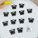 10pcs Butterfly Skeleton Charms Enamel Halloween Pendant Earrings Jewelry DIY