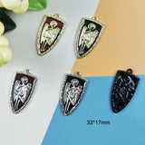 10pcs Soldier Shield Enamel Metal Charms Jewelry DIY Making Accessories