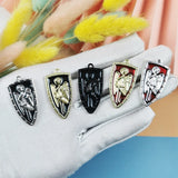 10pcs Soldier Shield Enamel Metal Charms Jewelry DIY Making Accessories