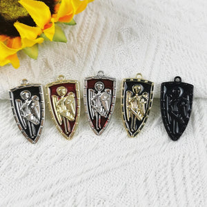 10pcs Soldier Shield Enamel Metal Charms Jewelry DIY Making Accessories