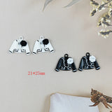 10pcs Pearl Necklace Enamel Charms Alloy Pendant for Keychain Earrings DIY