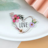 10pcs Couple Love Acrylic Charms Heart Pendants DIY Jewelry Making