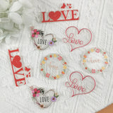 10pcs Couple Love Acrylic Charms Heart Pendants DIY Jewelry Making