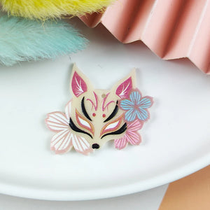 10pcs Flower Fox Acrylic Charms for Earrings DIY Animals