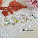 10pcs Pearl Round Fishtail Metal Charms Pendant Earrings DIY Accessory