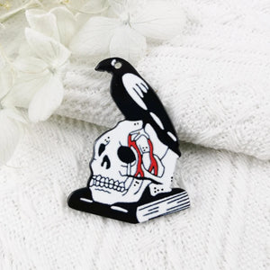 10pcs Punk Fire Skull Bird Blood Skull Acrylic Charms Earrings Pendant