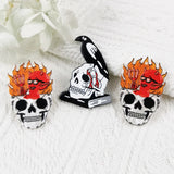 10pcs Punk Fire Skull Bird Blood Skull Acrylic Charms Earrings Pendant