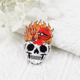 10pcs Punk Fire Skull Bird Blood Skull Acrylic Charms Earrings Pendant