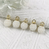 20pcs Pearl Ball Resin Charms For Jewelry Making DIY Pendants