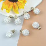 20pcs Pearl Ball Resin Charms For Jewelry Making DIY Pendants