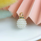 20pcs Pearl Ball Resin Charms For Jewelry Making DIY Pendants