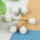 20pcs Pearl Ball Resin Charms For Jewelry Making DIY Pendants