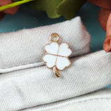 Colorful Four-leaf Clover Enamel Charms Earrings Alloy Pendants