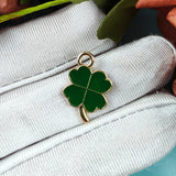 Colorful Four-leaf Clover Enamel Charms Earrings Alloy Pendants