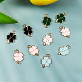 Colorful Four-leaf Clover Enamel Charms Earrings Alloy Pendants