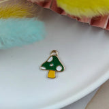 20pcs Mushroom Alloy Charms Enamel Earrings DIY Jewelry Making Accessory