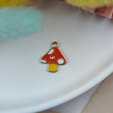 20pcs Mushroom Alloy Charms Enamel Earrings DIY Jewelry Making Accessory