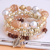 Leaf Charm Bangle Bracelet Candy Beads Bracelets Jewelry Gift