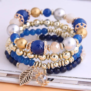 Leaf Charm Bangle Bracelet Candy Beads Bracelets Jewelry Gift