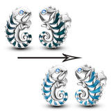 925 Silver Animal Mouse Cat Claw Stud Earrings Women Jewelry